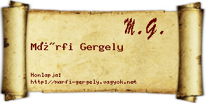 Márfi Gergely névjegykártya